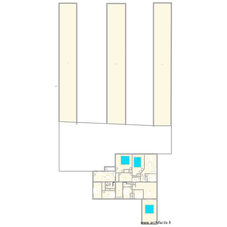 appart piscine. Plan de 26 pièces et 1193 m2