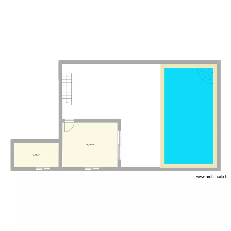 Romain -1. Plan de 2  et 24 m²