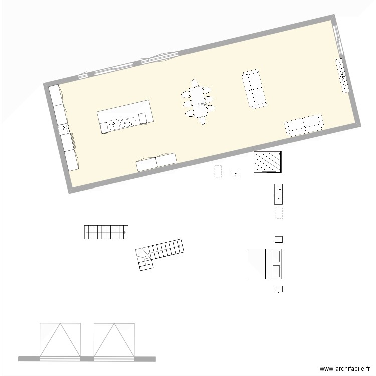 Simon lac 2026. Plan de 1 pièce et 108 m2