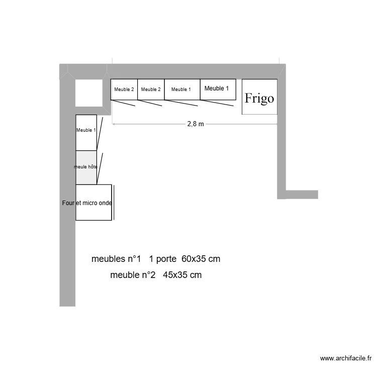 cuisine haut. Plan de 