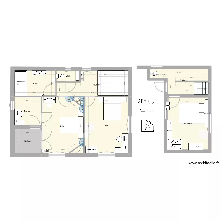 Villa du parc R+1. Plan de 