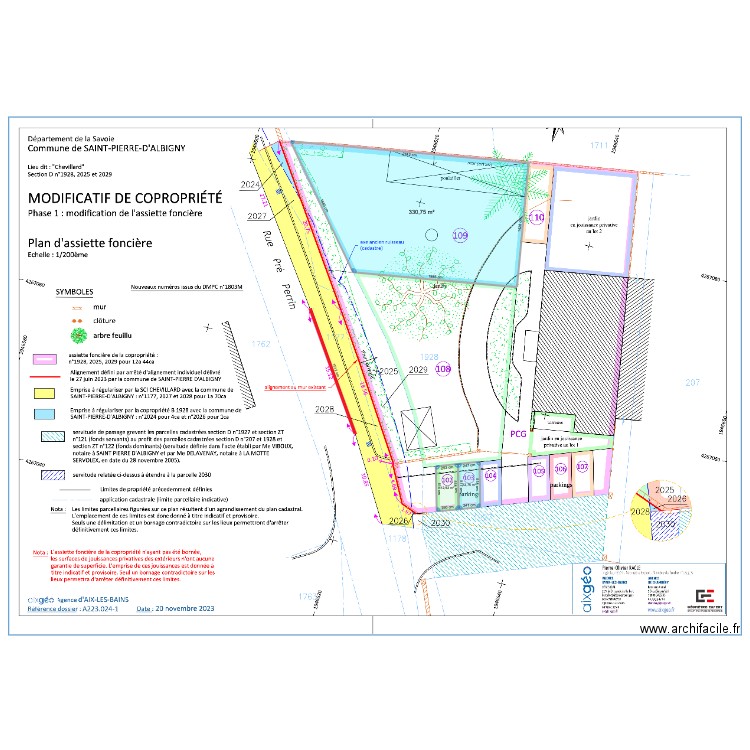 Plan de masse copropriété . Plan de 3 pièces et 356 m2