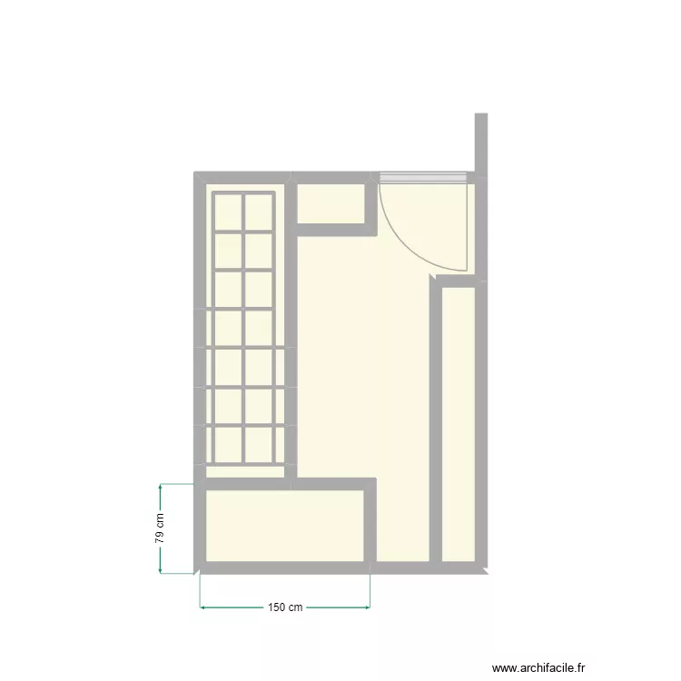 buffet coffee shop. Plan de 26  et 7 m²