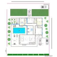 Esquisse 2 blocs - 4 chambres - sans toits avec meubles et sous-sol