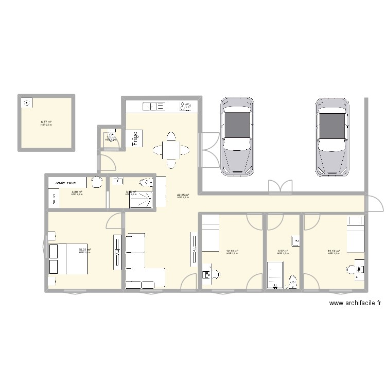 ST-FRANCOIS. Plan de 9 pièces et 104 m2