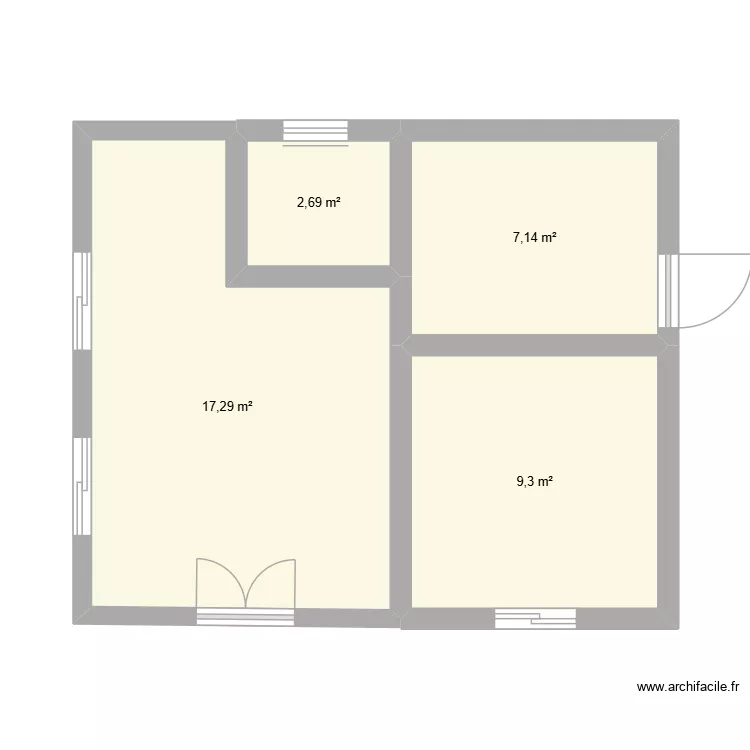 rdc a. Plan de 4  et 36 m²