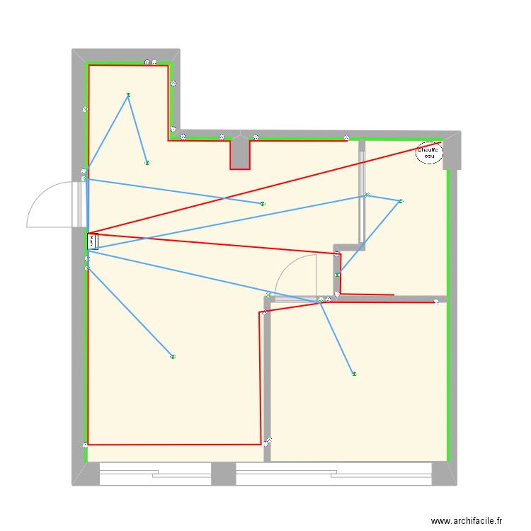 Studio isolé. Plan de 2 pièces et 47 m2