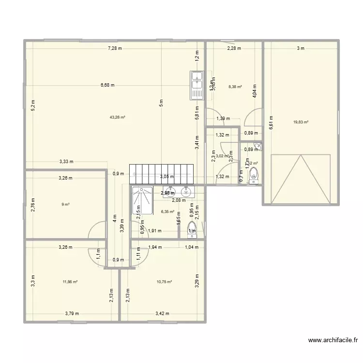 Andrea 3. Plan de 9 Pièces et 114 m² Andrea 3. Plan de 9 Pièces et 114 m²