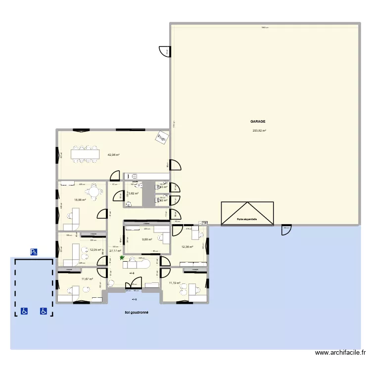 WILLY MATHEY AUTOMOBILES, PLAN DU LOCAL EXISTANT. Plan de 22  et 685 m²
