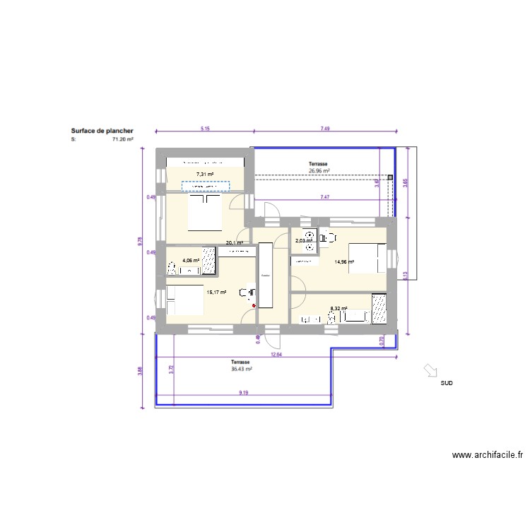 planD. Plan de 0 pièce et 0 m2
