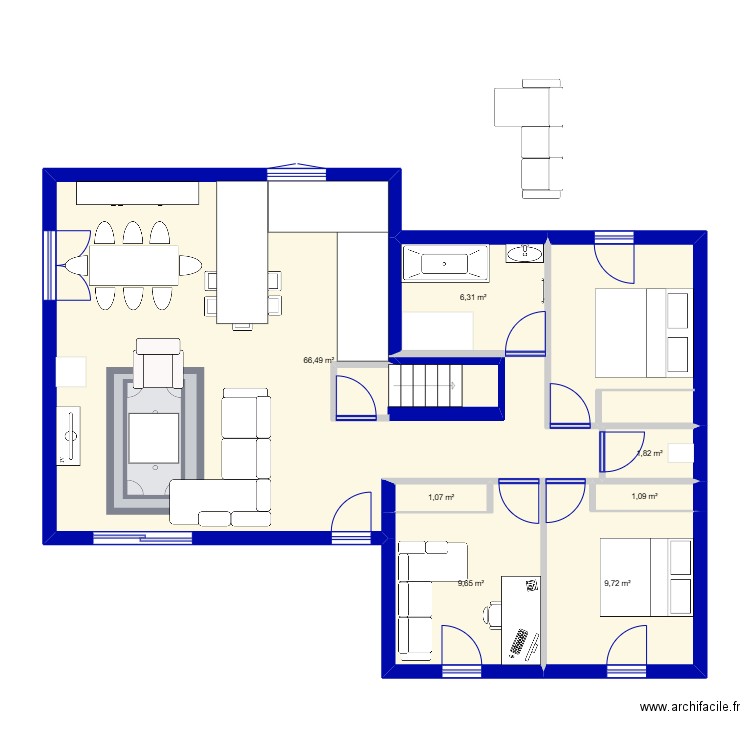 LEDENON MAISON. Plan de 7 pièces et 96 m2
