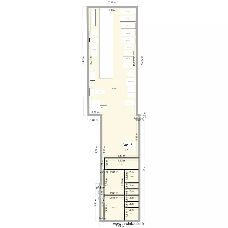 Salle vinzier. Plan de 9  et 178 m²