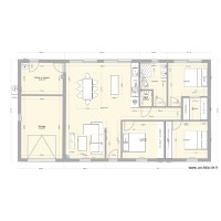 MAISON PLAIN PIED 130 M2 RECTANGLE 3 CHAMBRES 1SB