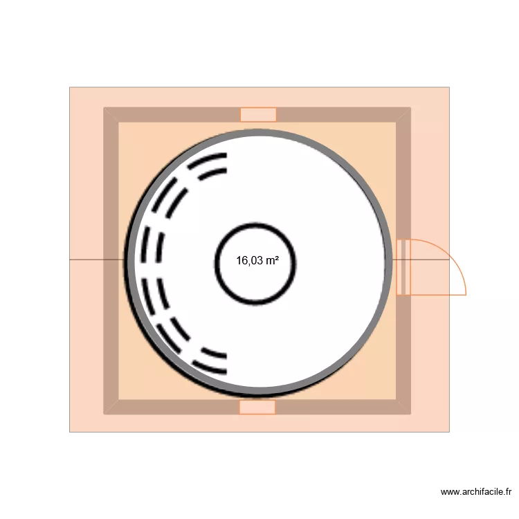 citerne. Plan de 1  et 16 m²