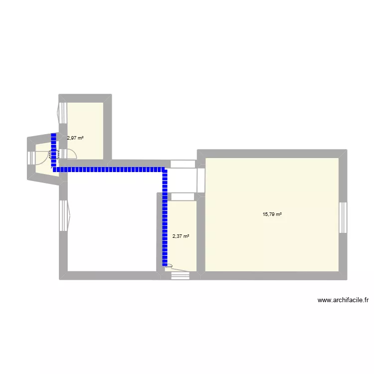 Appart 27 av. Plan de 3 pièces et 21 m²