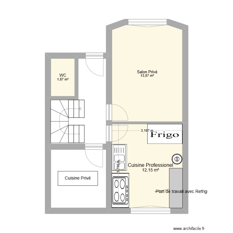cuisine94. Plan de 3 pièces et 28 m2