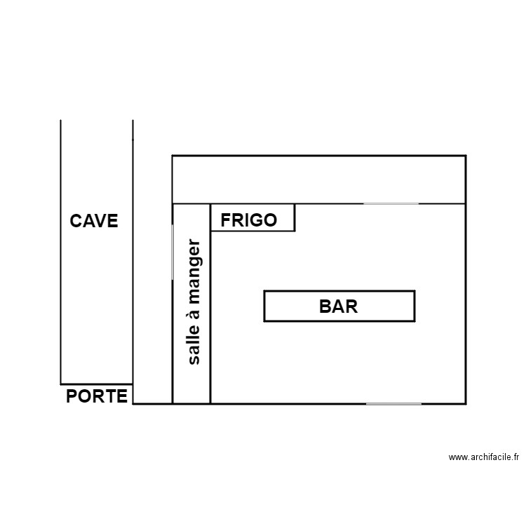 YUMMY RAMEN SARL. Plan de 3 pièces et 5 m2