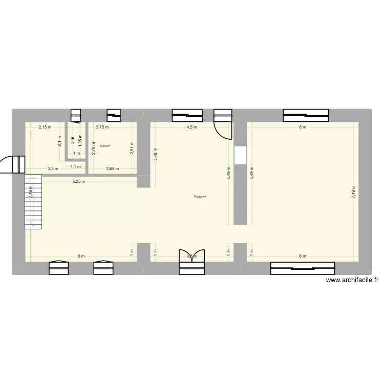 Domaine de Maill&eacute;. Plan de 2  et 125 m²