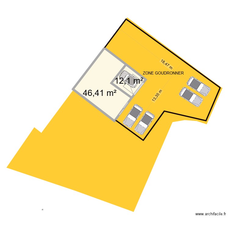 plan cadastre + Parking. Plan de 2 pièces et 59 m2