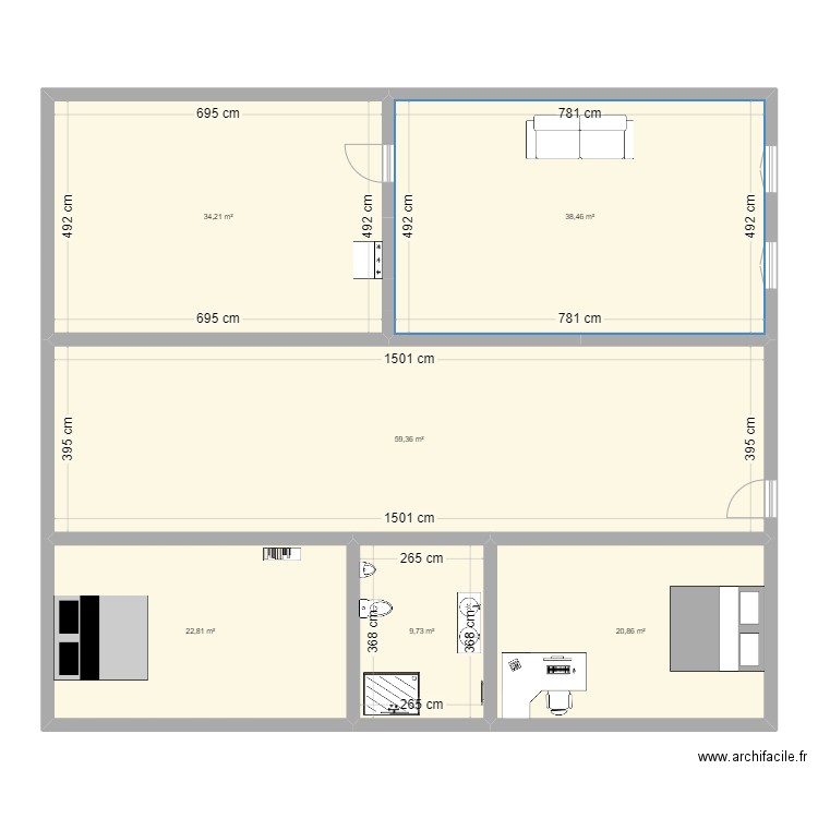 INDYPLAN01. Plan de 6 pièces et 185 m2