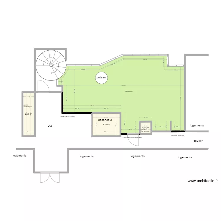 la marne projet salle &eacute;tude. Plan de 