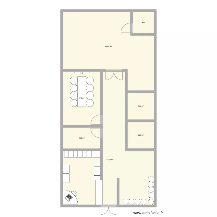 Plan entreprise domiciliation V2. Plan de 7  et 144 m²