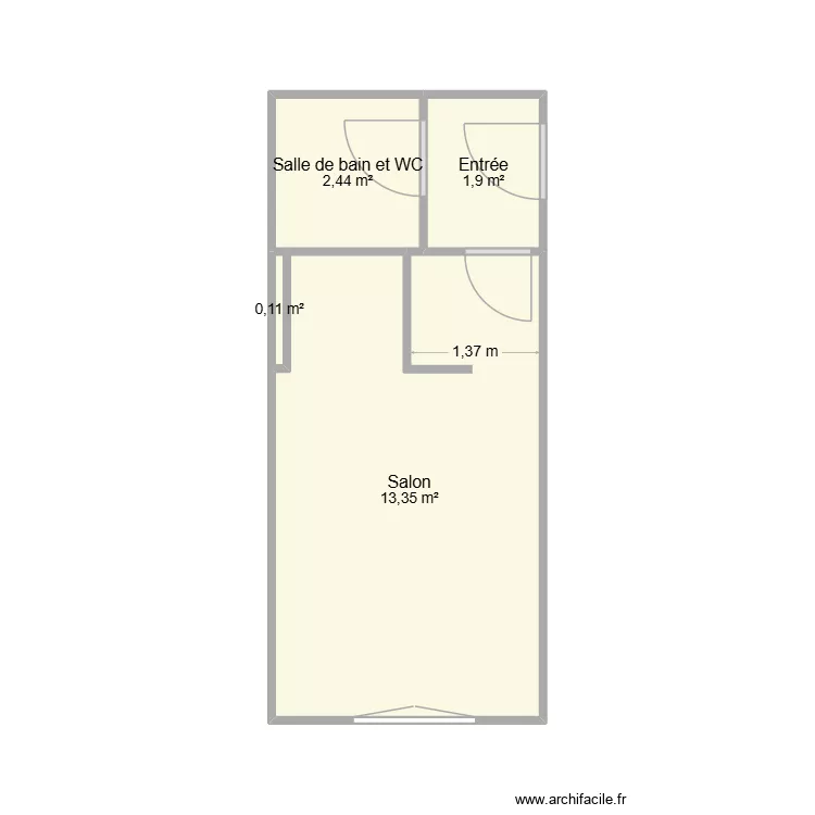 trjat 50  jule verne. Plan de 4  et 18 m²