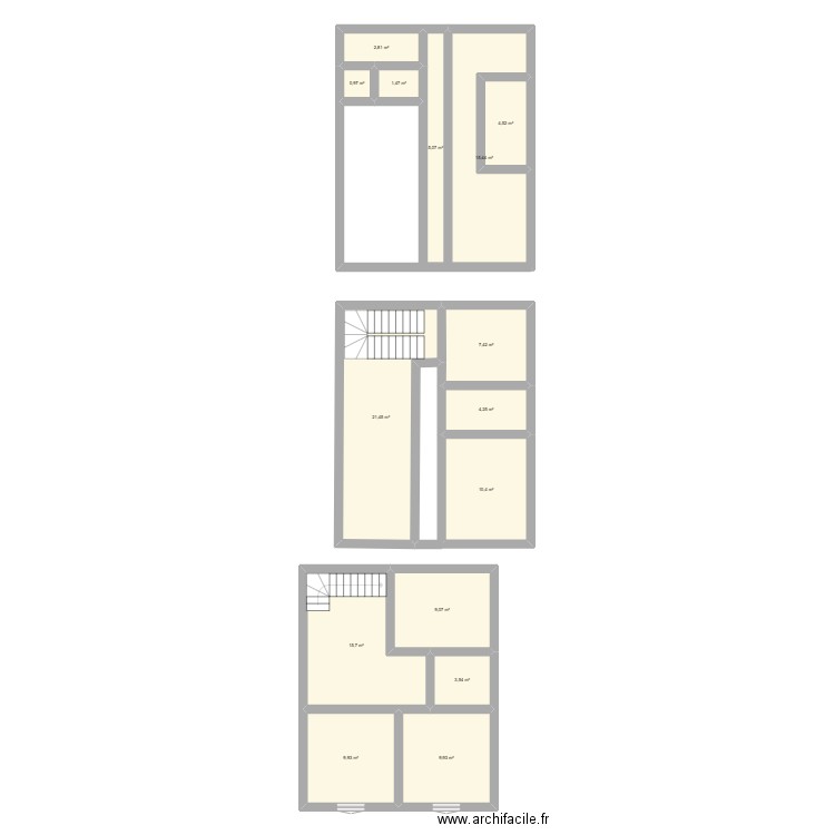 CAPESTERRE. Plan de 15 pièces et 122 m2