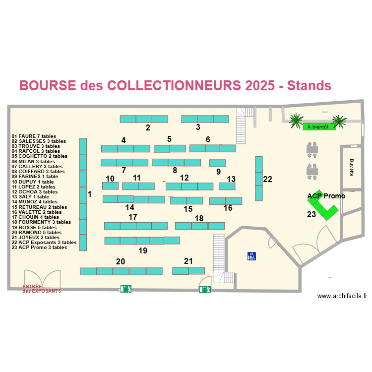 ESPACE GRAVETTE Bourse des Collectionneurs 2025. Plan de 3 pièces et 766 m2