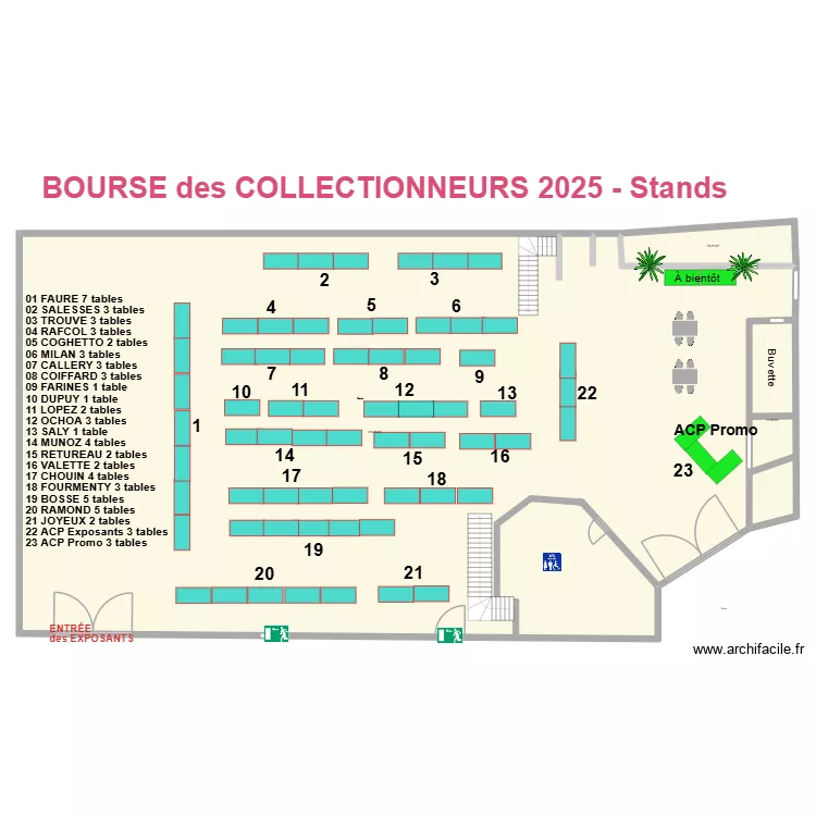 ESPACE GRAVETTE Bourse des Collectionneurs 2025. Plan de ESPACE GRAVETTE Bourse des Collectionneurs 2025. Plan de