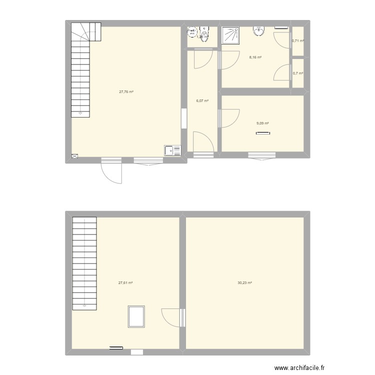 vendeuvre. Plan de 9 pièces et 112 m2