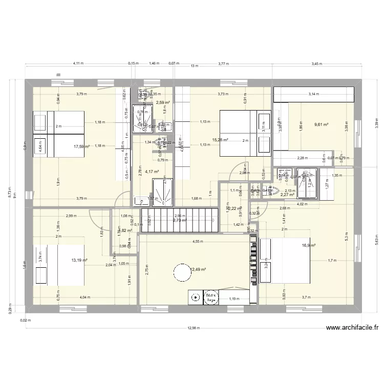 perols haut 16 03 26. Plan de 14  et 101 m²