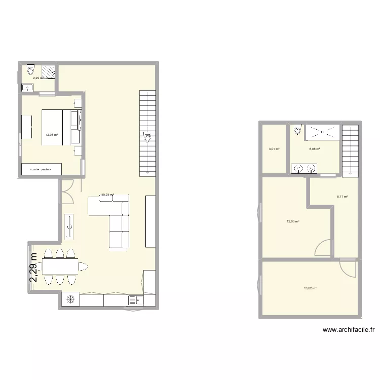 bez. Plan de 8  et 112 m²