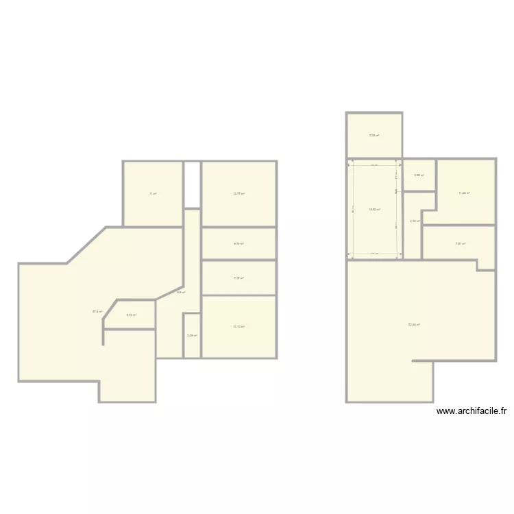 roux v. Plan de 17  et 229 m²