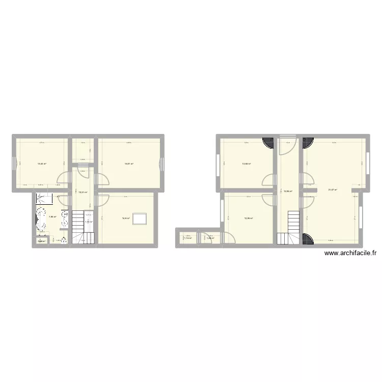 GR183. Plan de 13  et 138 m²
