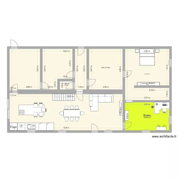 Maison Thi&eacute;bouhans / REZ DE CHAUSSE. Plan de 4  et 170 m²