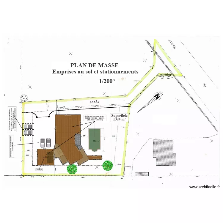 gorguette plan masse emprises au sol et stationnements. Plan de gorguette plan masse emprises au sol et stationnements. Plan de