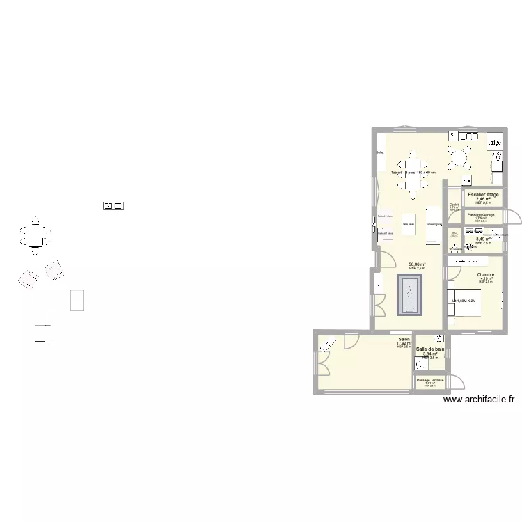 PLAN MAISON ACTUELLE PETIT HAMEAU 2 SANS AMENAGEMENT BIS. Plan de 10 pièces et 105 m² PLAN MAISON ACTUELLE PETIT HAMEAU 2 SANS AMENAGEMENT BIS. Plan de 10 pièces et 105 m²