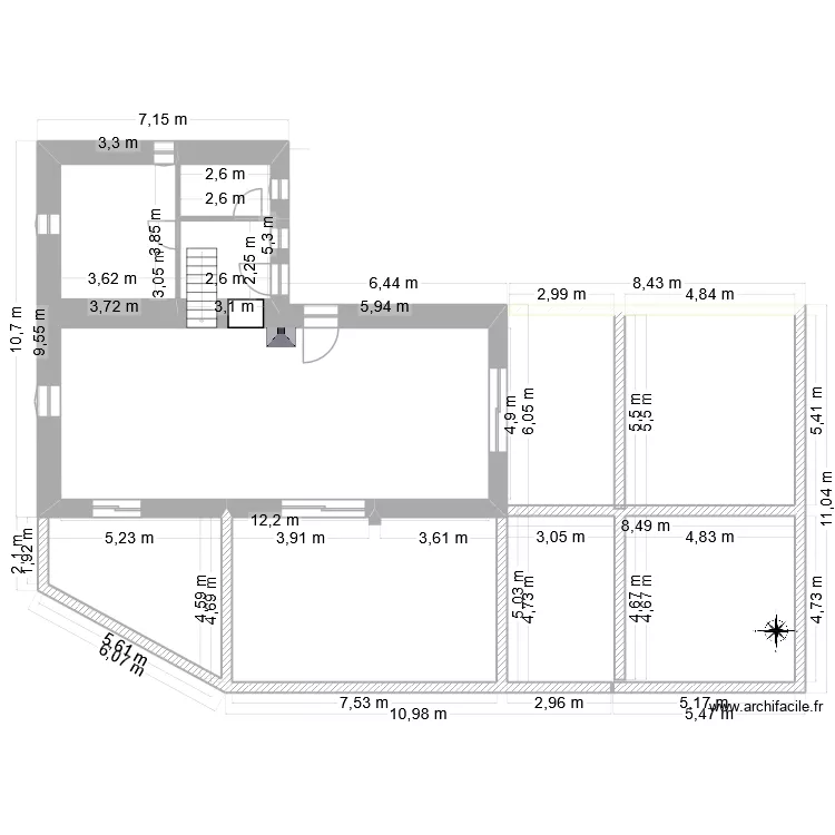 PLAN BERGERIE RDC TERRASES. Plan de 1  et 4 m²