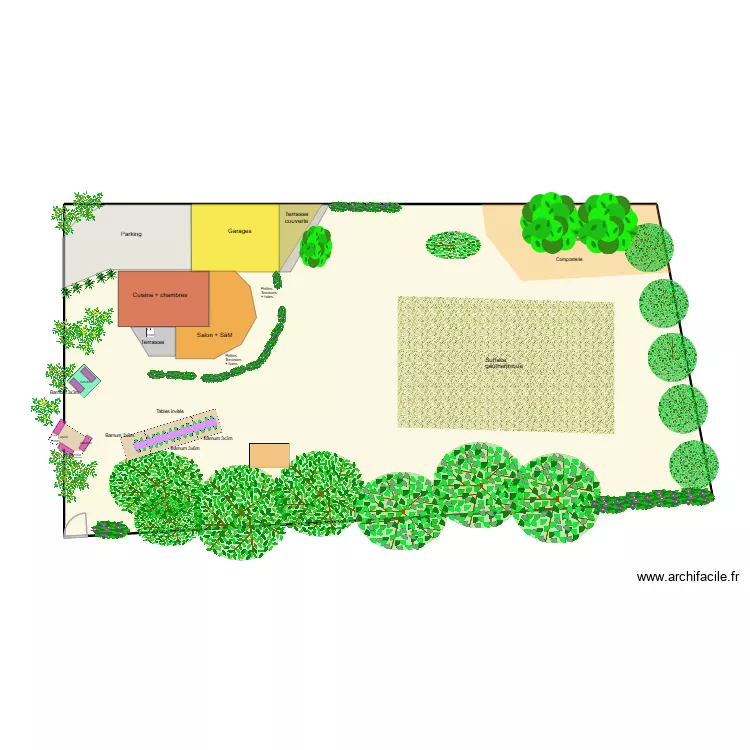 Maison Eliane Jardin 09. Plan de 1 et 206 m² Maison Eliane Jardin 09. Plan de 1 et 206 m²