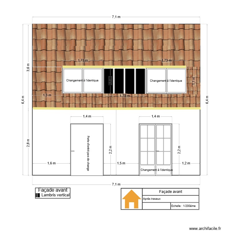 facade 2. Plan de 0 pièce et 0 m2