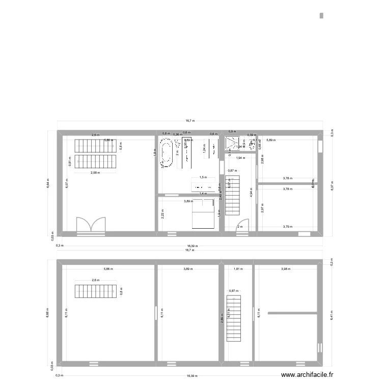 Charbonne. Plan de 8  et 188 m²