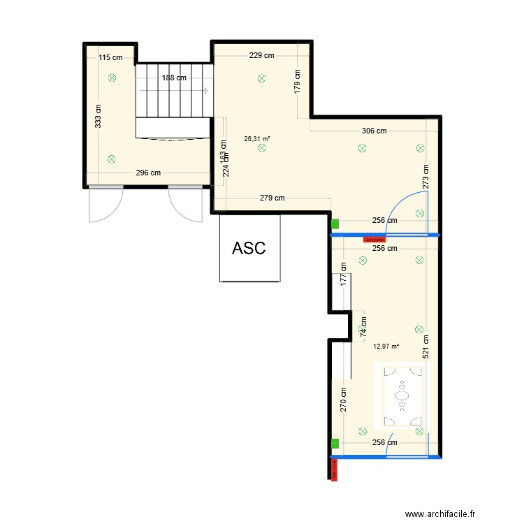 Hall BAT C - 12. Plan de 2 pièces et 39 m2