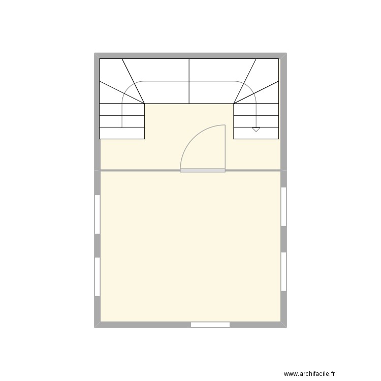 palier 2. Plan de 2 pièces et 15 m2