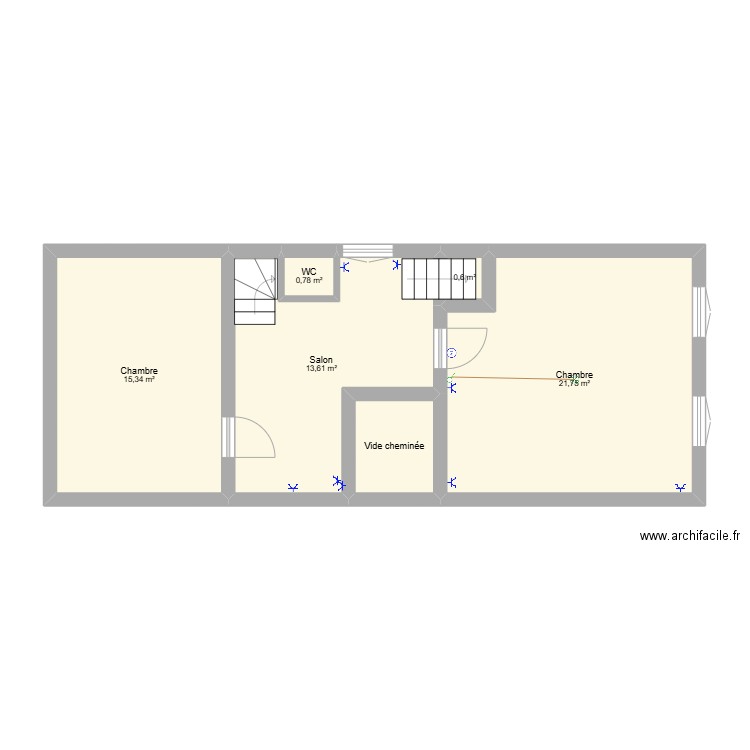 Maison - 1er. Plan de 6 pièces et 55 m2