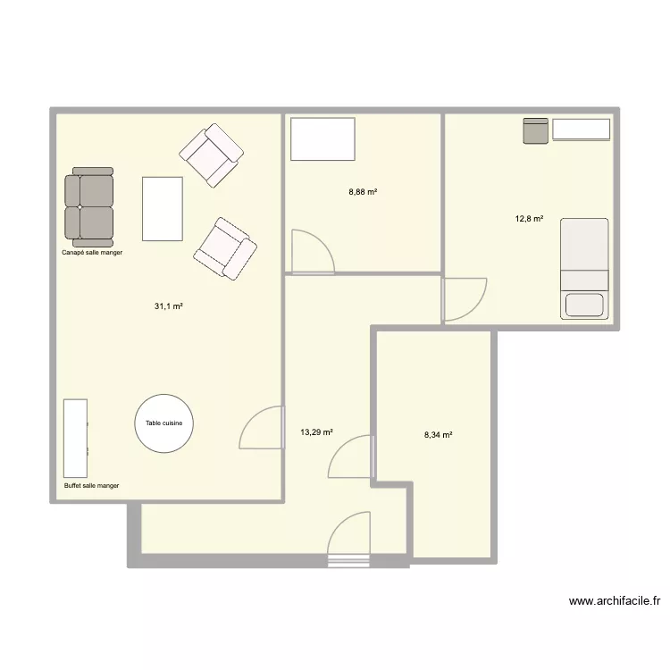 Babou. Plan de 5 et 74 m² Babou. Plan de 5 et 74 m²