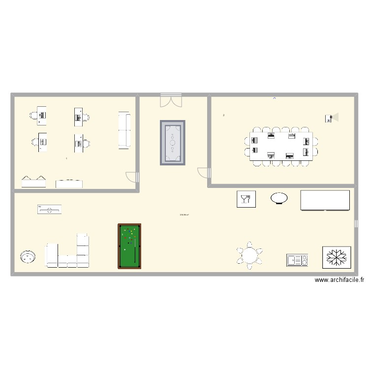 BIG AHMAD. Plan de 3 pièces et 368 m2