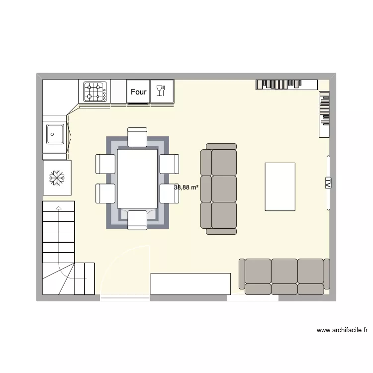 Pièce terrasse. Plan de 1 Pièce et 39 m² Pièce terrasse. Plan de 1 Pièce et 39 m²