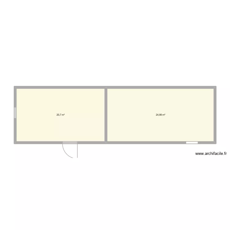 D&eacute;pendance aa. Plan de 2  et 46 m²