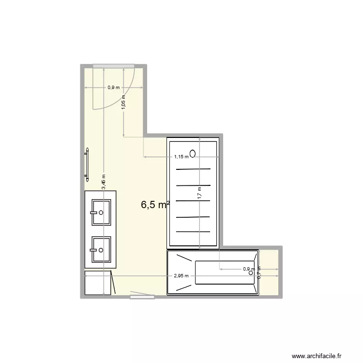 SDB chambon. Plan de 1 Pièce et 7 m² SDB chambon. Plan de 1 Pièce et 7 m²
